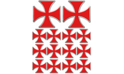 Croix des templiers - 2 stickers de 10cm / 12 stickers de 5cm - Sticke