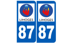numéro immatriculation 87 Limoges - Sticker/autocollant