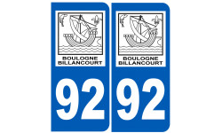 numéro immatriculation 92 Boulogne-Billancourt - Sticker/autocollant