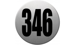 numéroderue346 gris brossé (10cm) - Sticker/autocollant