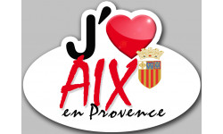 J'aime Aix-en-Provence - 15x11cm - Sticker/autocollant