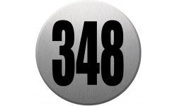 numéroderue348 gris brossé (10cm) - Sticker/autocollant