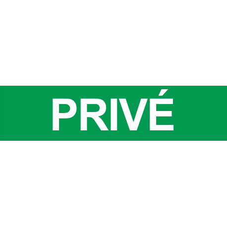 Privé vert - 29x7cm - Sticker/autocollant Privé vert - 29x7cm - Sticker/autocollant