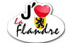 j'aime La Flandre 59 du Pas de Calais - 15x11cm - Sticker/autocollant