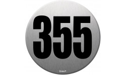 numéroderue355 gris brossé - 10cm - Sticker/autocollant