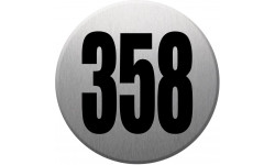 numéroderue358 gris brossé - 10cm - Sticker/autocollant
