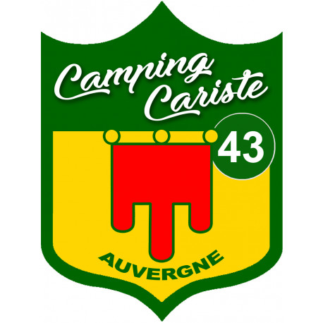 Camping car 43 la Haute Loire Auvergne - 15x11.2cm - Sticker/autocolla