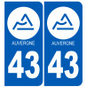 immatriculation 43 Auvergne de la Haute Loire - Sticker/autocollant