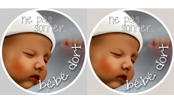 ne pas sonner bébé dort - 2x4.5cm - Sticker/autocollant