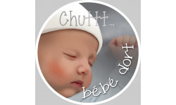 Chuttt bébé dort - 15cm - Sticker/autocollant