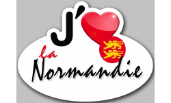 j'aime la Normandie - 15x11cm - Sticker/autocollant