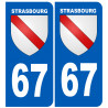 numéro immatriculation ville de Strasbourg - Sticker/autocollant
