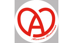 Alsace blanc et rouge - 15cm - Sticker/autocollant
