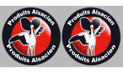 Produits Alsacien cigogne - 2fois 10cm - Sticker/autocol