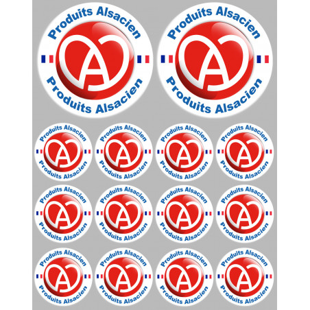 Produits Alsacien - 2fois 10cm/12fois 5cm - Sticker/autocollant