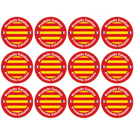 Produits Catalan - 12fois 5cm - Sticker/autocollant