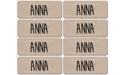 Prénom Anna - 8 stickers de 5x2cm - Sticker/autocollant
