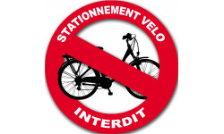 stationnement vélo interdit - 20cm - Sticker/autocollant