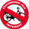 stationnement vélo interdit - 10cm - Sticker/autocollant