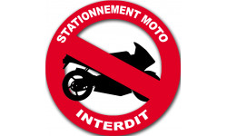 stationnement moto interdit - 20cm - Sticker/autocollant