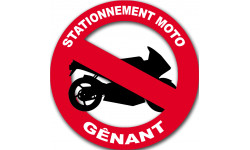 stationnement moto gênant - 20cm - Sticker/autocollant