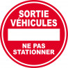 SORTIE de VEHICULES ne pas stationner - 15cm - Sticker/autocollant