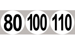 Lot Disques de vitesse 80-100-110 - 15cm - Sticker/autocollant