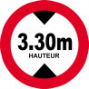 hauteur de passage maximum 3.30m - 20cm - Sticker/autocollant