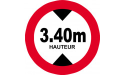 hauteur de passage maximum 3.40m - 15cm - Sticker/autocollant