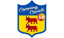 Blason Camping cariste Béarnais 64 - 15x11.2cm - Sticker/autocollant