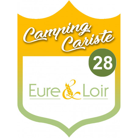blason camping cariste l'Eure et Loir 28 - 15x11.2cm - Sticker/autocol