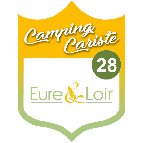 blason camping cariste l'Eure et Loir 28 - 10x7.5cm - Sticker/autocoll