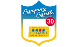 blason camping cariste le Gard 30 - 10x7.5cm - Sticker/autocollant