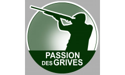 passion chasse des grives - 5cm - Sticker/autocollant