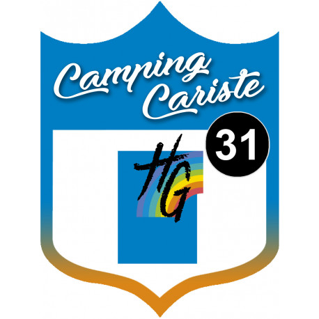 blason camping cariste Haute Garonne 31 - 15x11.2cm - Sticker/autocoll