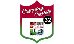 blason camping cariste Gers 32 - 15x11.2cm - Sticker/autocollant