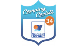 blason camping cariste Hérault 34 - 15x11.2cm - Sticker/autocollant