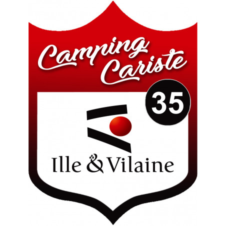blason camping cariste Ille et Vilaine 35 - 20x15cm - Sticker/autocoll