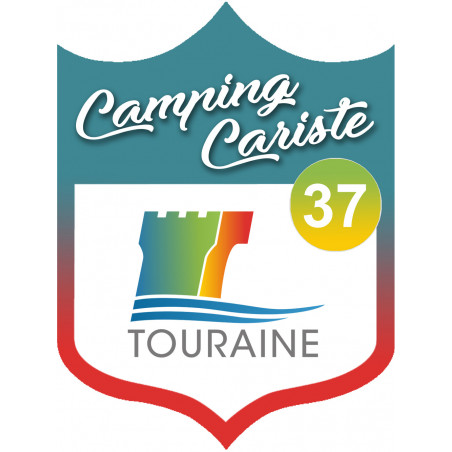 blason camping cariste Touraine 37 - 10x7.5cm - Sticker/autocollant