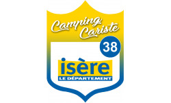 blason camping cariste Isère 38 - 10x7.5cm - Sticker/autocollant