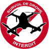 Survol de drône interdit - 15cm - Sticker/autocollant