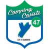 blason camping cariste Lot et Garonne 47 - 10x7.5cm - Sticker/autocoll