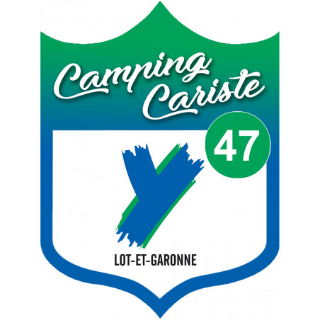 blason camping cariste Lot et Garonne 47 - 20x15cm - Sticker/autocolla