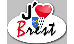 j'aime Brest - 13x10cm - Sticker/autocollant