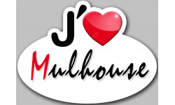 j'aime Mulhouse - 13x10cm - Sticker/autocollant