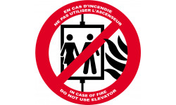 En cas d'incendie ne pas utiliser l'ascenceur - 10cm - Sticker/autocol