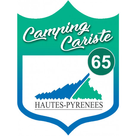 blason camping cariste Hautes Pyrénées 65 - 10x7.5cm - Sticker/autoc