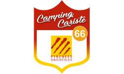 blason camping cariste Pyrénées Orientales 66 - 10x7.5cm - Sticker/a