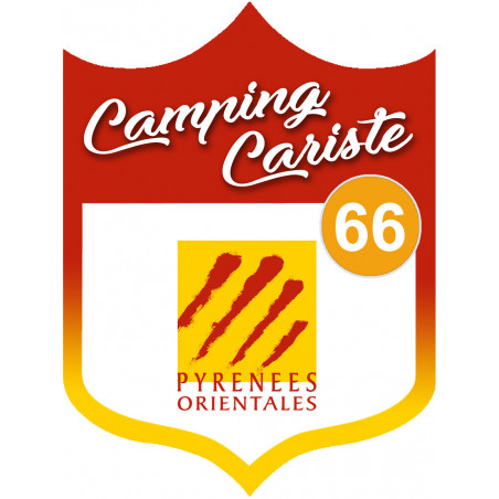 blason camping cariste Pyrénées Orientales 66 - 20x15cm - Sticker/au