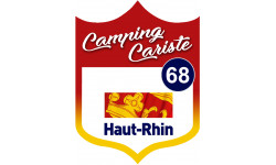 blason camping cariste Haut-Rhin 68 - 15x11.2cm - Sticker/autocollant